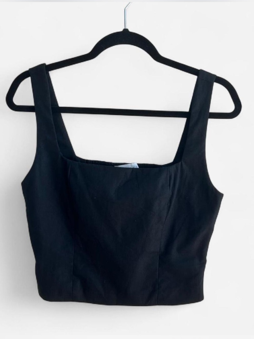 Wayf Smocked Back Cropped Tank Top Corset Inspired Contemporary Summer Goth